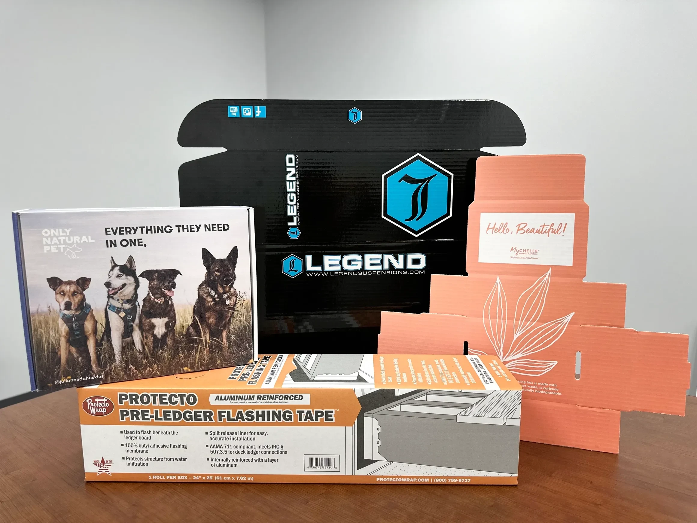 Legend packaging products display